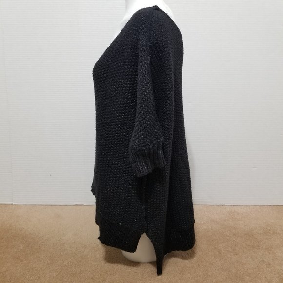 Free People sweater XS Cozy Cat chunky knit pullover oversize side split tunic - Picture 2 of 14